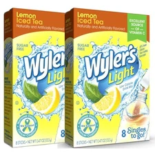 Wyler's Light Drink Mix Singles, Lemon Iced Tea, Sugar Free, 8ct (2 Pack)