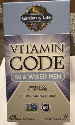 Garden of Life Vitamin Code 50 & Wiser Men Multivitamin Supplement-240..EXP 5/26