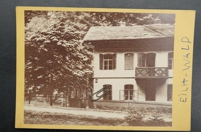 Photo CDV KAB Eichwald Bavaria Brandenburg Building Farmhouse View Picture Woman