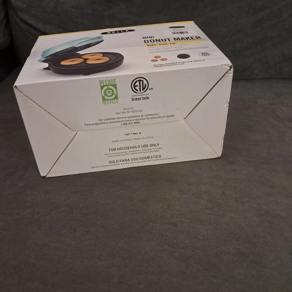 Mini Donut Maker Bella verde azulado antiadherente nuevo en caja Foto 4 de 4