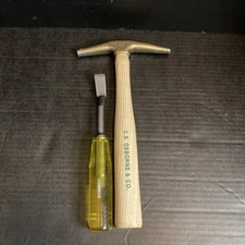 C.S. Osborne & Co. Upholstery Tools, Magnetic Tack Hammer #33, Ripping Chisel