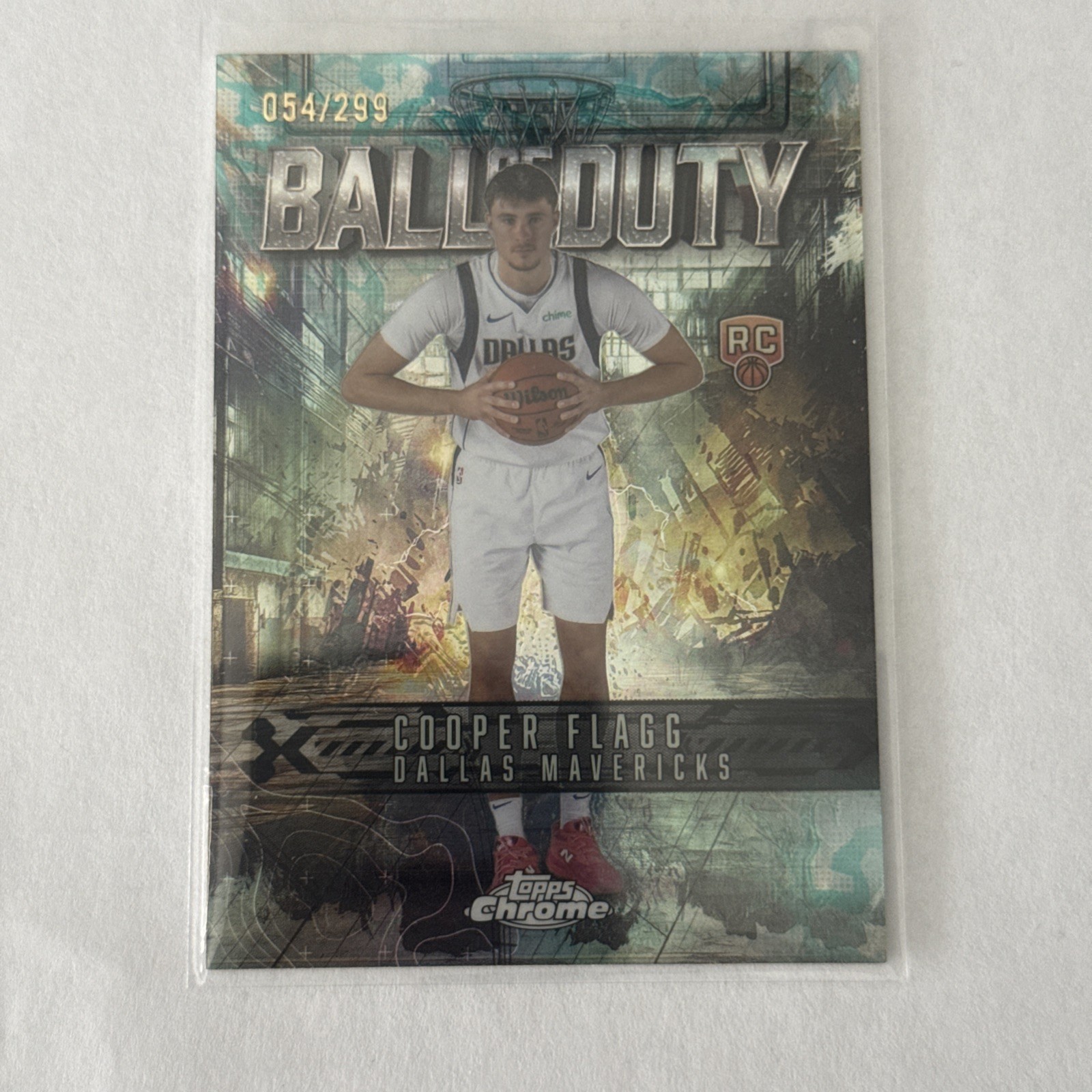 Cooper Flagg 2025/26 Topps Chrome Ball Of Duty Teal Refractor #/299 SP RC #BD21