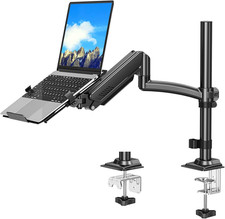 Laptop Desk Mount, Adjustable Laptop Stand for Max 17" Notebook or 32" Monitor,