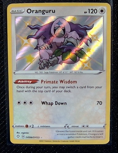 Pokemon TCG Oranguru SV098/SV122 Holo Shining Fates: Shiny Vault Shiny Holo