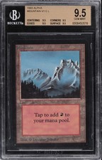 1993 MTG LEA Limited Edition Alpha TRUE QUAD 9.5 GEM MINT! Mountain (Blue Sky)