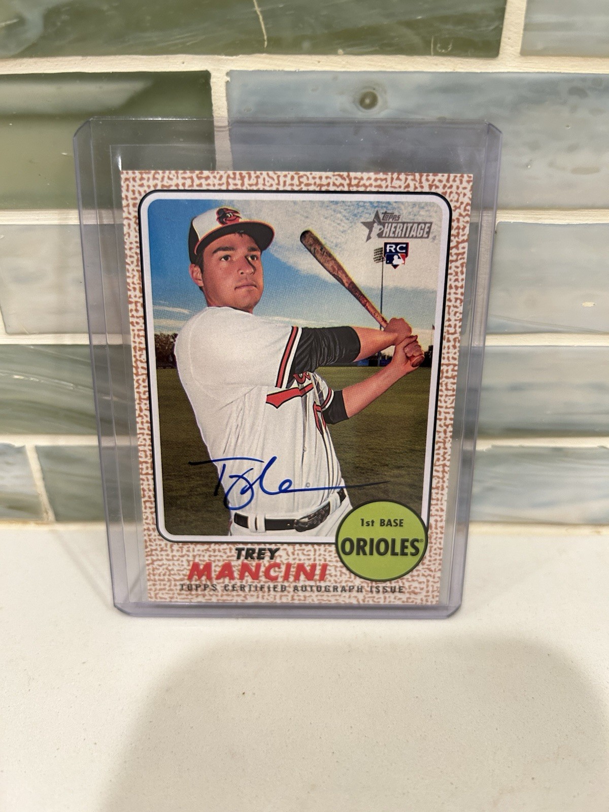 2017 Topps Heritage High Number Real One TREY MANCINI Rookie Auto RC ~ Orioles