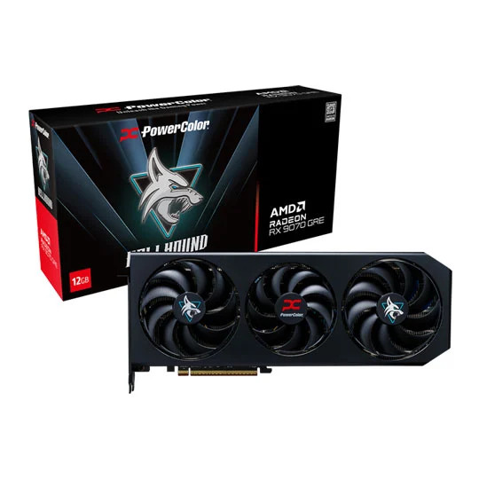 PowerColor Radeon RX 9070 GRE HELLHOUND 12GB GDDR6 Graphics Card, RDNA4, 3072 St