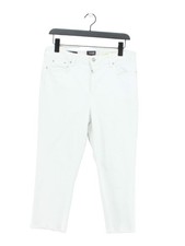 NYDJ Women's Jeans UK 14 White Cotton with Polyester, Elastane Cropped