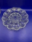 Vintage Anchor Hocking Clear Glass Deviled Egg Serving Platter Wave Fan Design