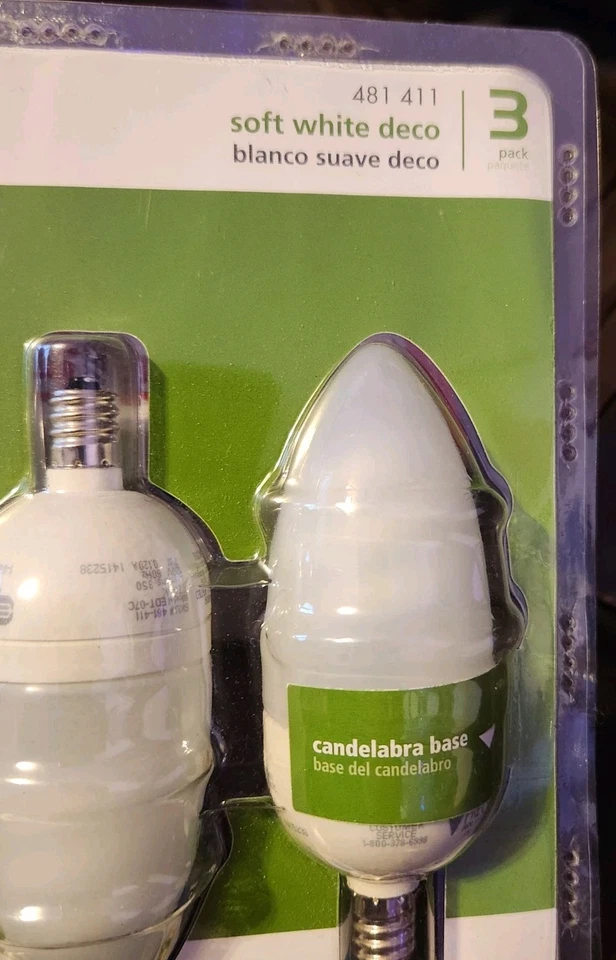 EcoSmart 40W Compact Fluorescent Bulbs 3pk Soft White Candelabra Base 350 Lumens - Image 4 of 4