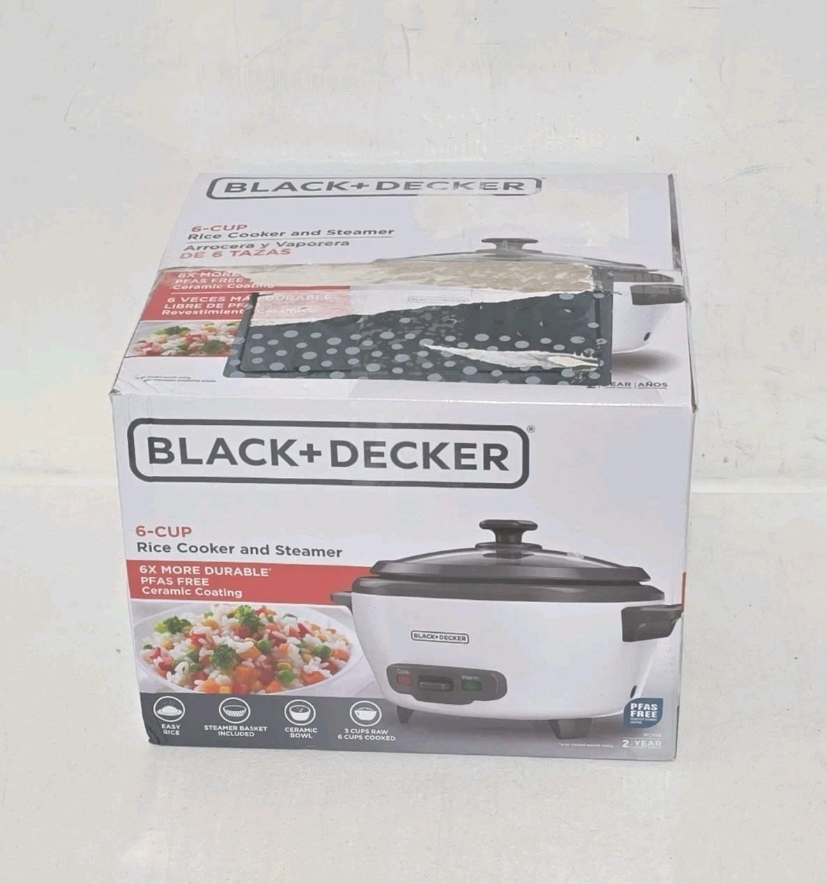 BLACK+DECKER RC506 6-Cup Rice Cooker - White