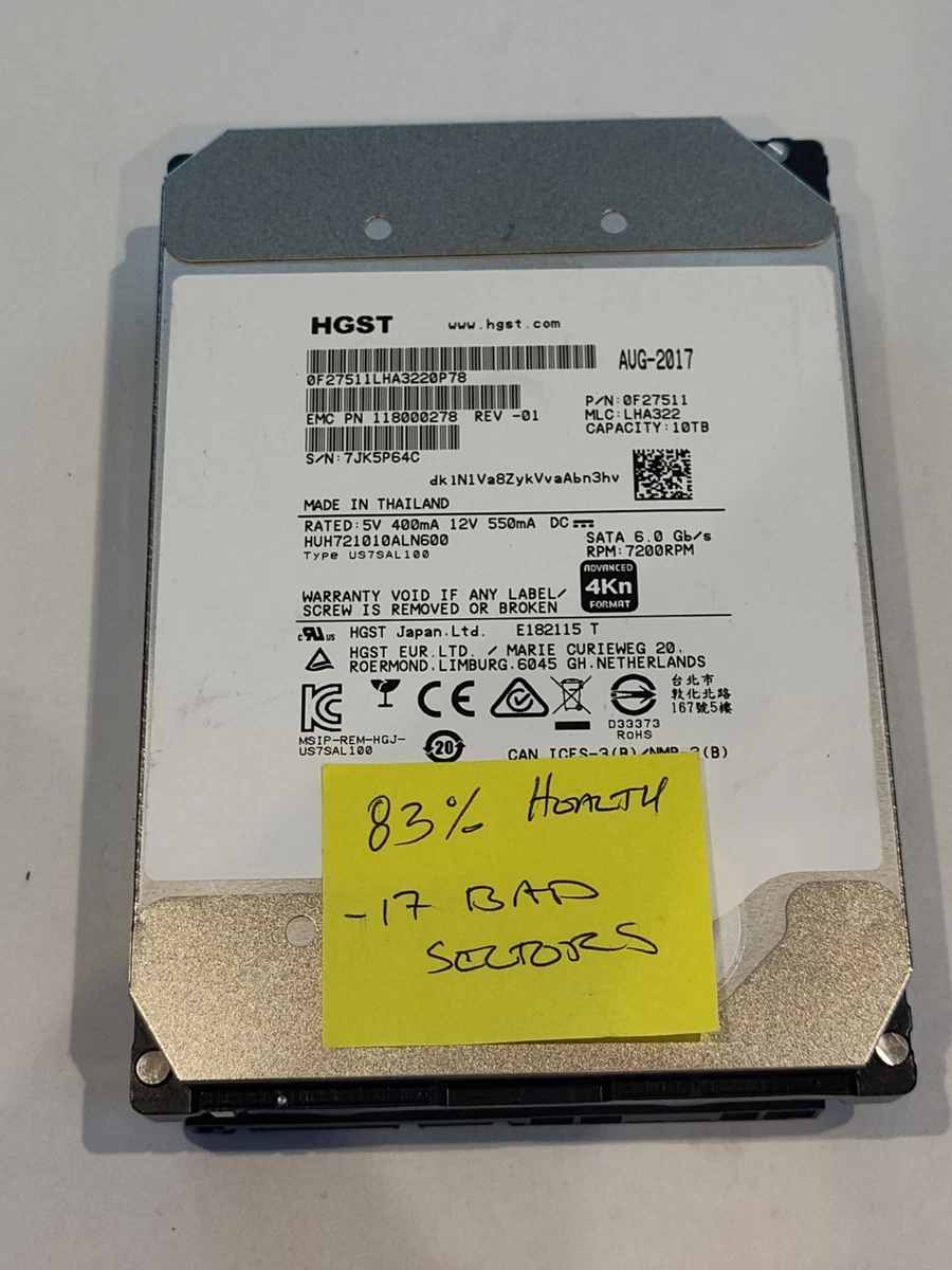 HGST Internal Hard Disk Drives 10 TB Storage Capacity for sale | eBay