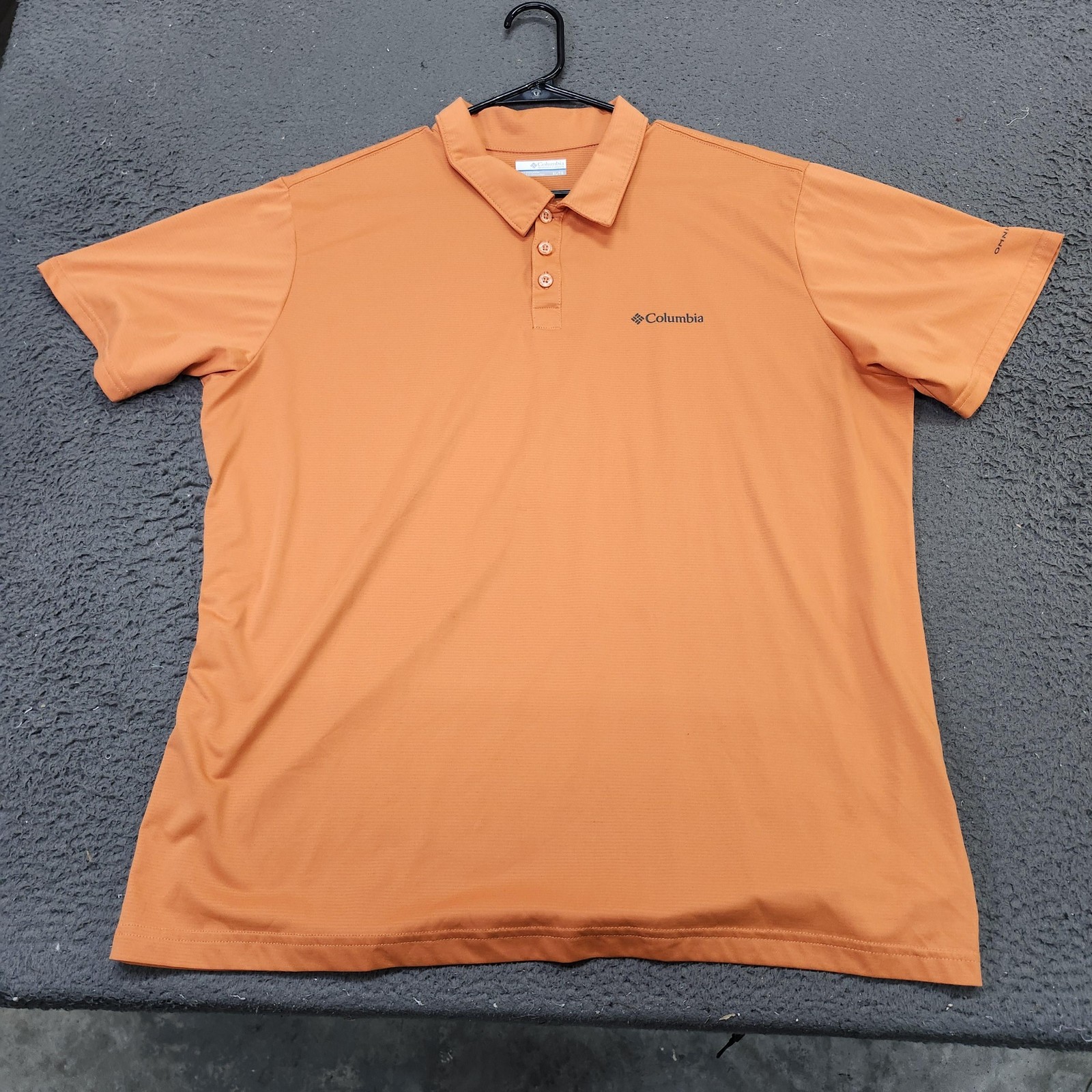 Columbia Polo Shirt Mens XL Orange Performance Knit Golf Casual Short Sleeve