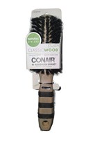 Conair Classicwood 100 Boar Bristle Hairbrush Natural Stylers Wood Handle