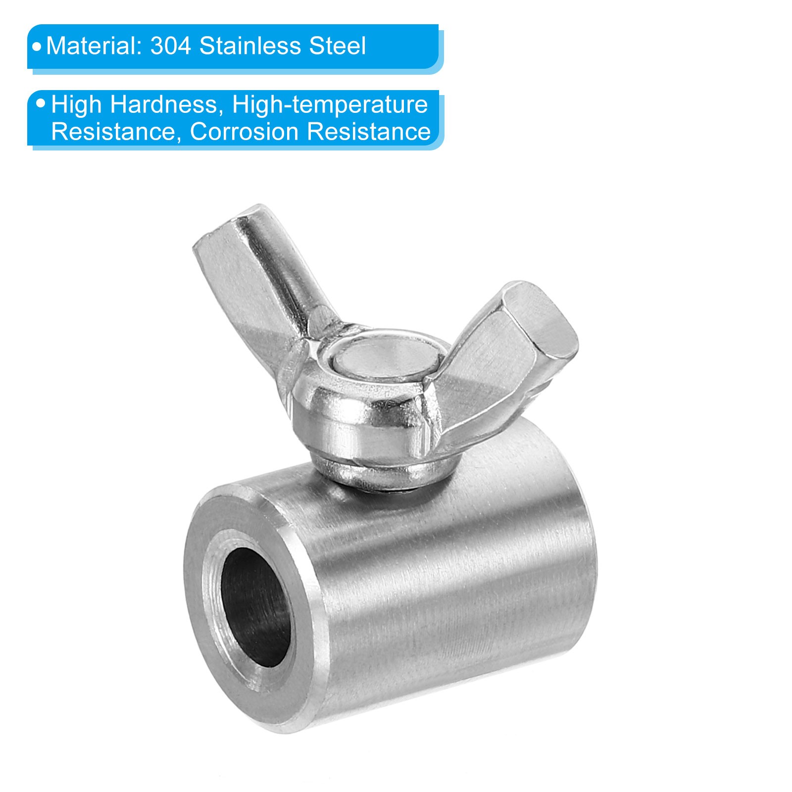 7mm Hole Wire Rope Clips, 2Pcs Single Hole Wire Clamps Butterfly Screws, Silver