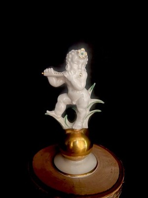 HUTSCHENREUTHER TUTTER PUTTO ANGEL Concert Little Flute Player Nude BOY FIGURINE