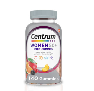 Centrum Women 50 plus Multivitamin Supplement Gummies, Assorted Fruit, 140 Count