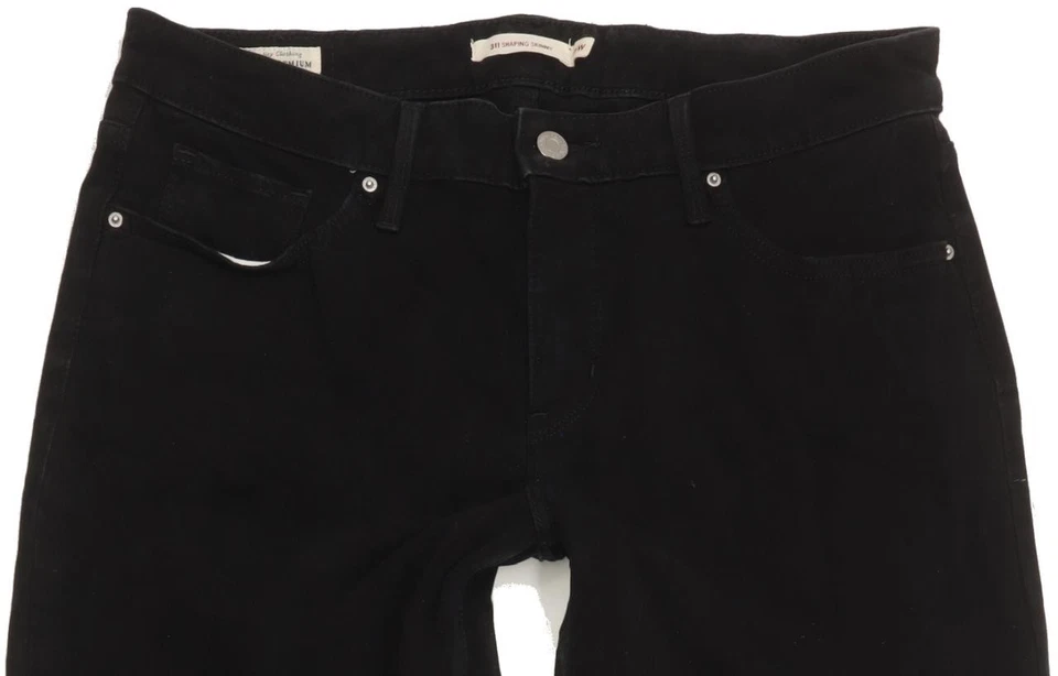 Levi's 311 Shaping Black Skinny Slim Stretch Jeans High Waisted W32 L33 (95031) - Image 3 of 4