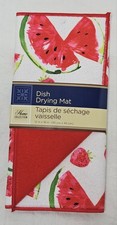 Home Collection Self Absorbent Dish Drying Mat 12  x18  Summer Watermelon