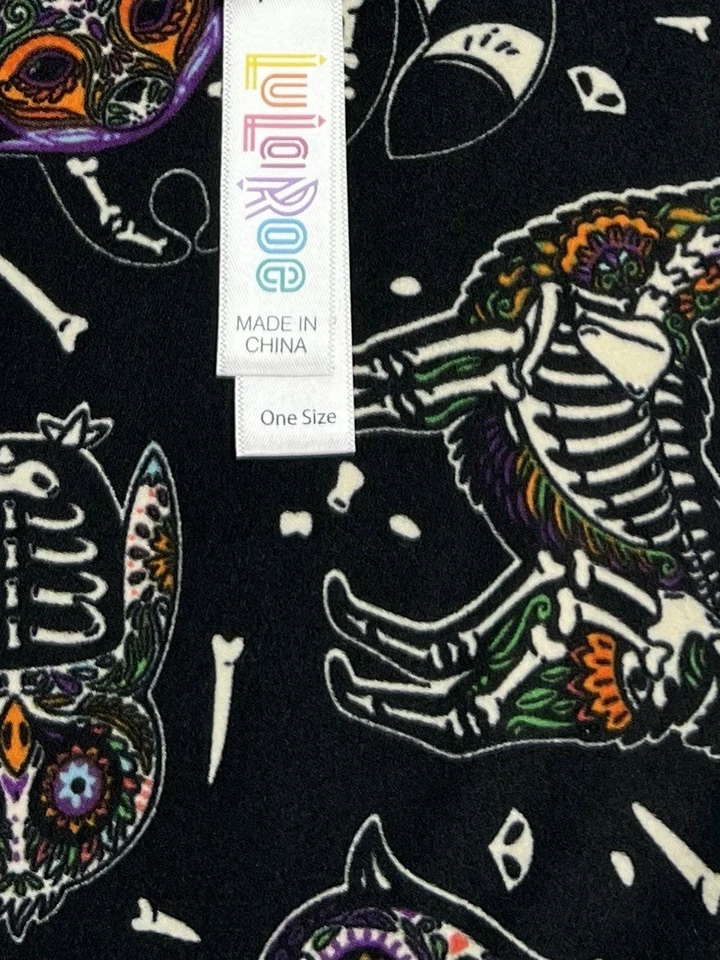 LuLaRoe Leggings OS One Size Halloween Animal OWL Unicorn SUGAR SKULL Colorful - Image 2 of 4