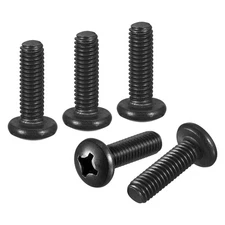 M6-1x20 Pan Head Machine Screws - 25pcs - 304 Stainless Steel -Black
