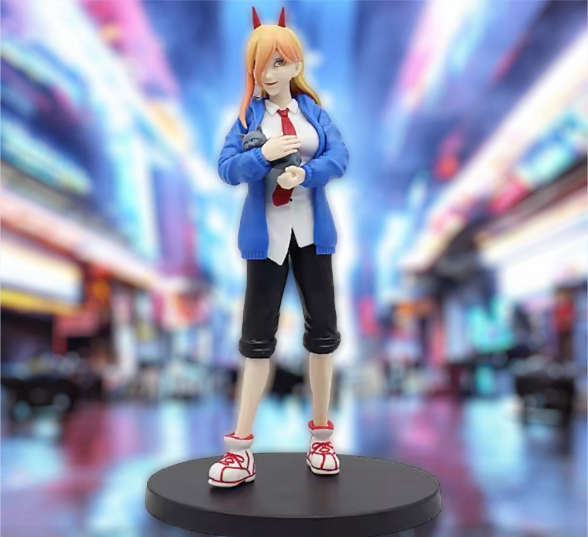 Figurine Manga Chainsaw Man Power statue PVC 15cm avec chat Meowy