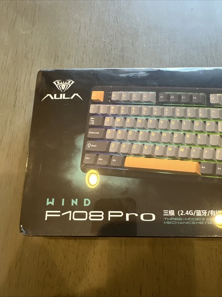 Aula Wind F108 Pro Wireless Mechanical Gaming Keyboard w/ Screen & Knob, G Black - Image 3 of 4