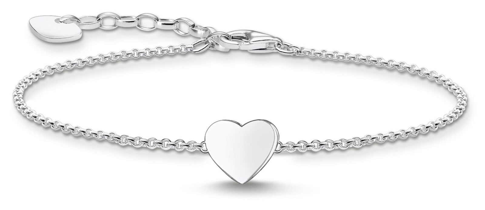 Thomas Sabo Sterling Silver Plain Heart Engravable Bracelet A2044-001-21-L19V