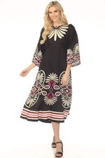 Johnny Was Jade Black Seraphina Midi Dress L38125-1