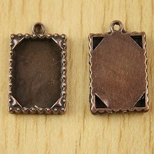 8pcs copper-tone picture frame charms h2836