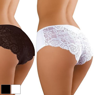 Unterhose Damen Baumwolle Hotpants Hohe Taille Slips Blumenmuster Spitze M L XXL