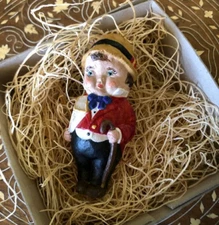 New 3D Dresden Paper Romeo Guy w Chocolates Valentines Christmas Tree Ornament