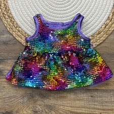 Build A Bear Sequin Dress for BABW Plush Stuffed Animals Purple Multicolor