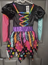 New Kids Girls Age 5-6 Sincere Party WITCH Halloween Costume Dress  Hat Tights