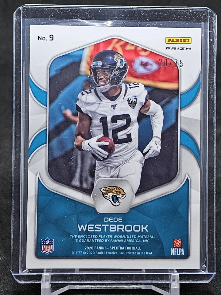 2020 Panini Spectra Brilliance Relics Hyper #/75 Dede Westbrook #9 - Image 2 of 2