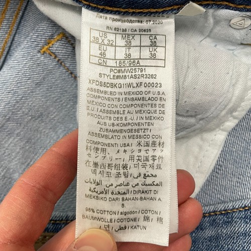 Guess Slim tapered Distressed Denim Jeans Men 38 Blue Medium Wash Stretch Casual - Picture 13 of 20