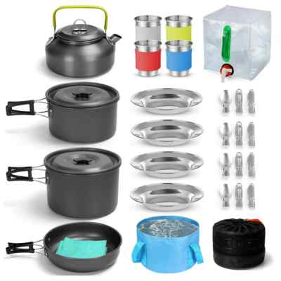 Camping Tableware Set Outdoor Cooking Cookware Utensils Kit Family Hiking Travel