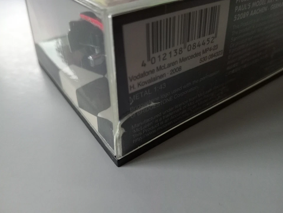 MCLAREN MERCEDES MP4-23 2008 H. KOVALAINEN F1 1:43 MINICHAMPS -CREPA NEL BLISTER - Immagine 3 di 3