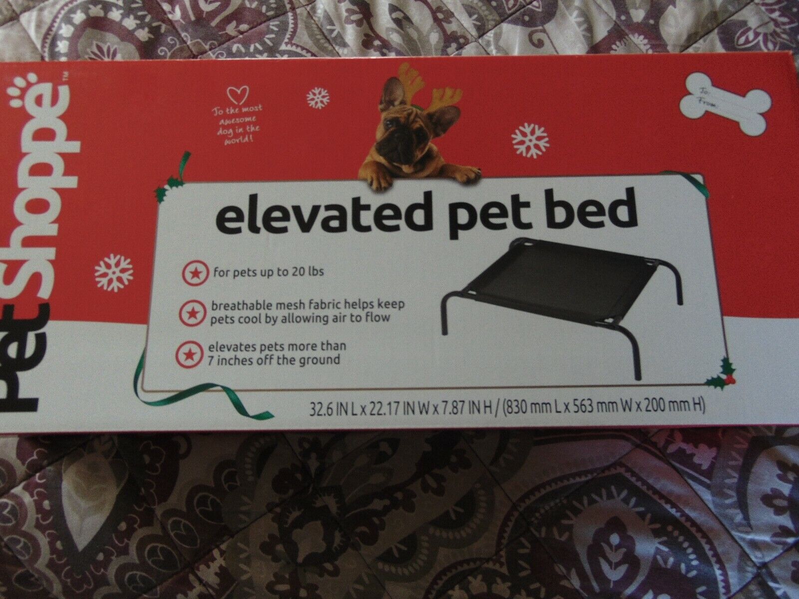 Pet Shoppe Elevated Dog Bed New In Box NIB Unused Up To 20 Lbs,