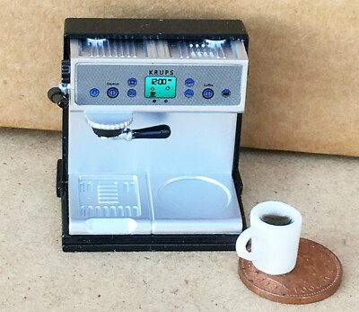 Puppenstube Espresso Kaffeemaschine Metall Cafe Küche Maßstab 1:12 G8215 tumdee