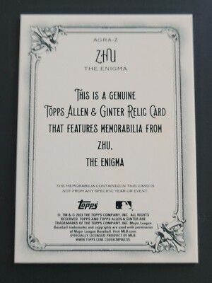 2023 Topps Allen & Ginter Relic Patch Zhu The Enigma DJ