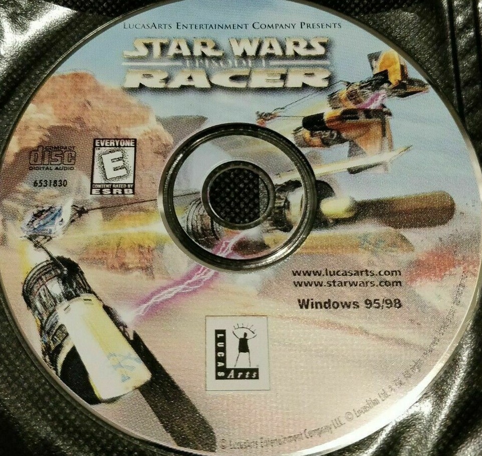 STAR WARS EPISODE 1 RACER GAME ON CD FOR WINDOWS 95/98 disk only