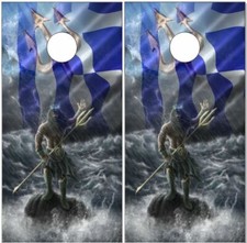 Poseidon LAMINATED Cornhole Wrap Bag Toss Skin Decal