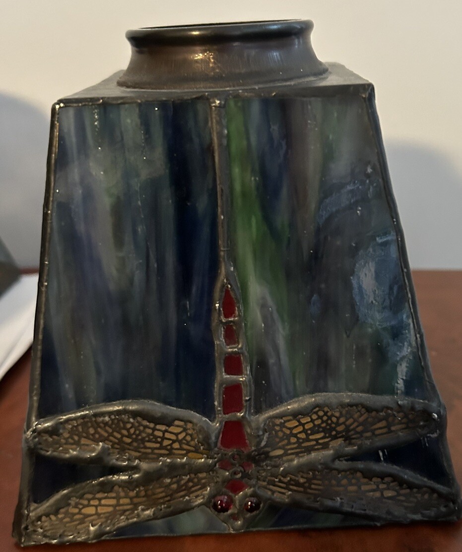 Vintage Stain Glass Dragonfly Small Tiffany Lamp Shade eBay