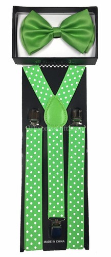 New Unisex Men's Women's Adult Combo Deal 1 Clip-on Suspender + 1 Bow-Tie Combo - Picture 64 of 68
