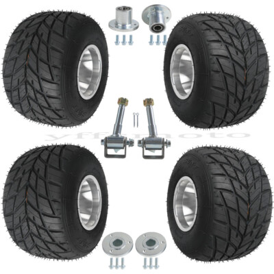 4pc 5'' Rain Tires Rim Wheels 11x7.10-5 10x4.50-5 + Axle Hub Racing Go Kart Drift