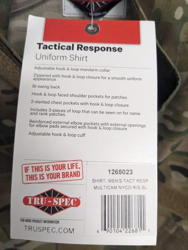 Tru -Spec - Tantical Response - Uniform Shirt - Multicam Nyco - Small/Long - New - Picture 8 of 8