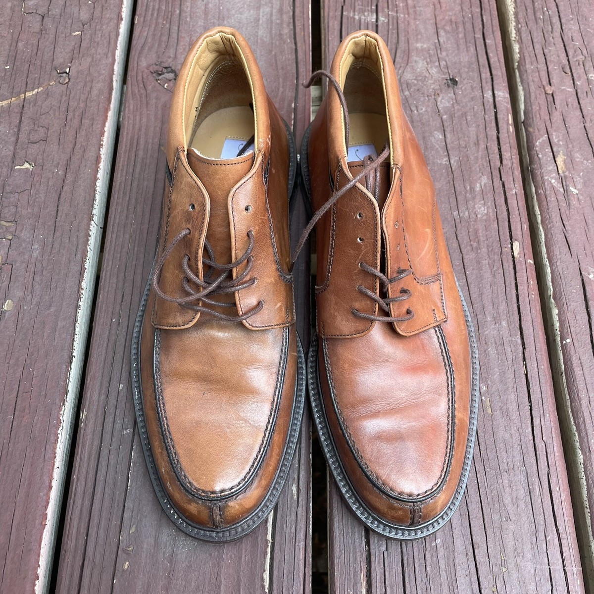 Mezlan Barletta Brown Leather Split Apron Toe Ankle Boots Mens 7 M Dress Casual Mezlan Barletta Brown Leather Split Apron Toe Ankle Boots  main image 2