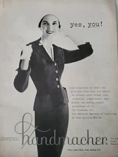 1956 womens Handmacher worsted flawless fit suit vintage fashion ad