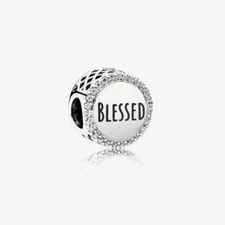 Authentic Pandora Sterling Silver Blessed Bead Charm #792016CZ_3